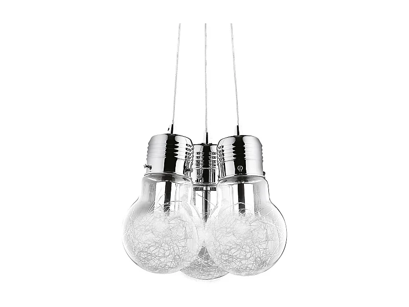 Ideal Lux Luce Max - Glühbirnenform Cluster Anhänger 3 licht Chrome, E27