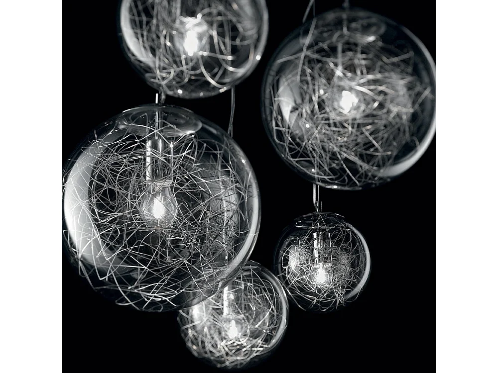 Ideal Lux Luce Max - Glühbirnenform Cluster Anhänger 3 licht Chrome, E27