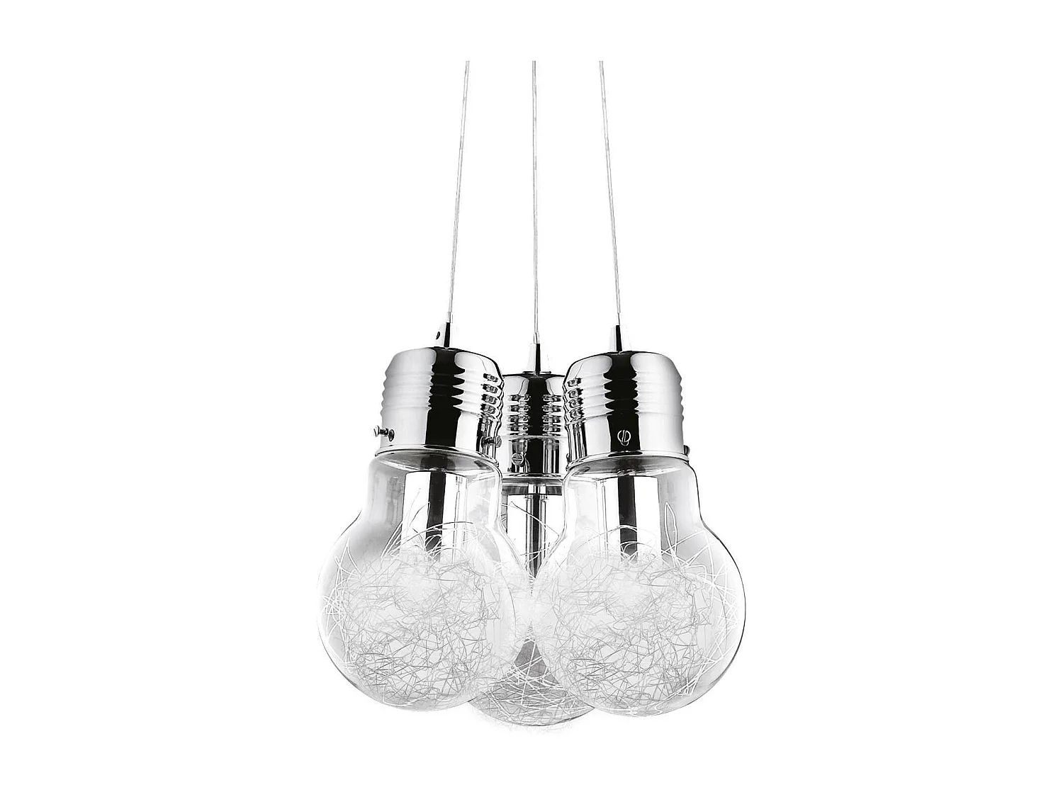 Ideal Lux Luce Max Ampoule en forme d'ampoule à 3 ampoules, chrome, E27