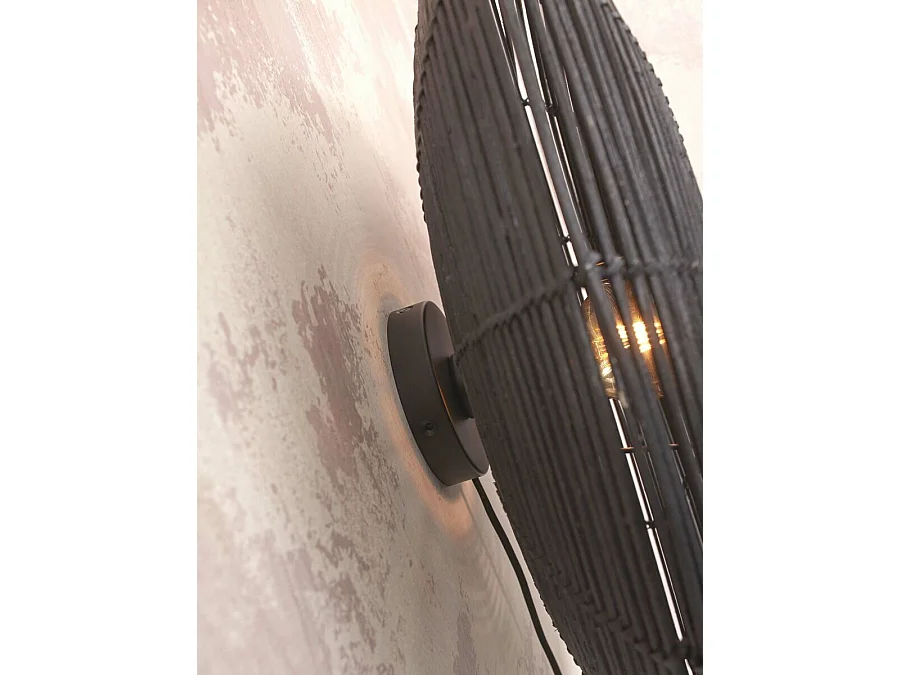 Applique en bambou et rotin noir