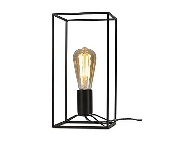 Lampe de table rectangulaire verticale noire en métal