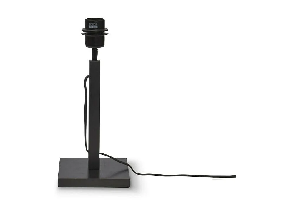 Lampe de table en bambou noir et abat-jour en rotin noir
