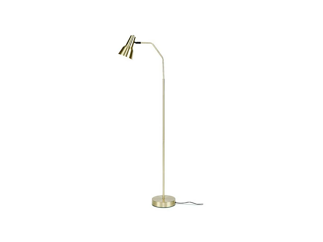 Lampadaire en métal doré avec câble noir