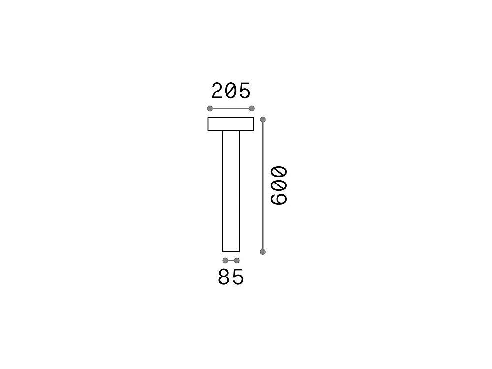 Ideal Lux Tesla Borne d'extérieur à 4 ampoules blanc IP44