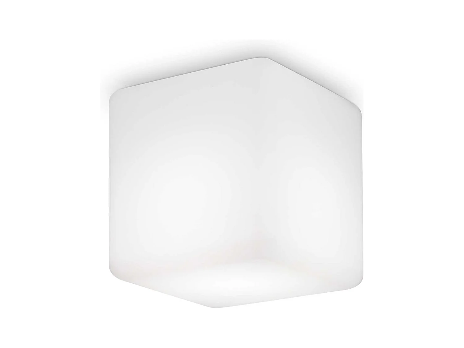 Plafonnier/applique cubique blanc en matière plastique opale