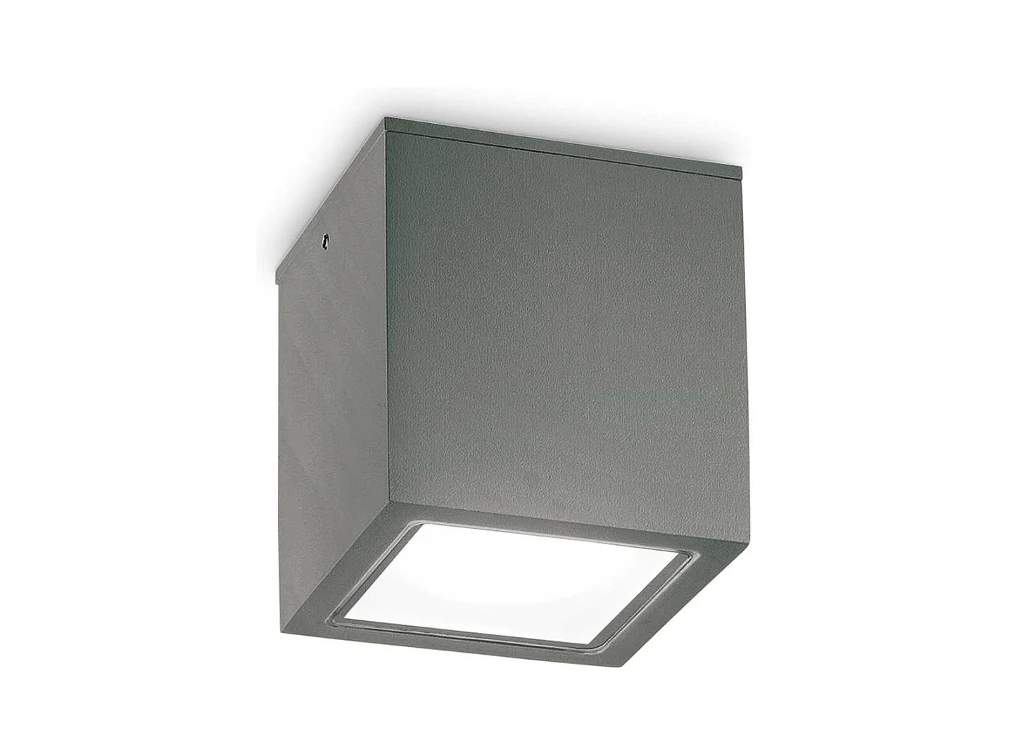 Kubieke buitenplafondlamp van aluminium en glas