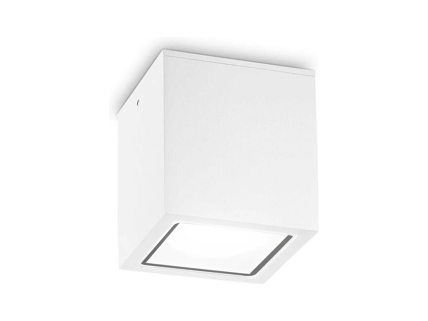 Kubieke buitenplafondlamp van aluminium en glas
