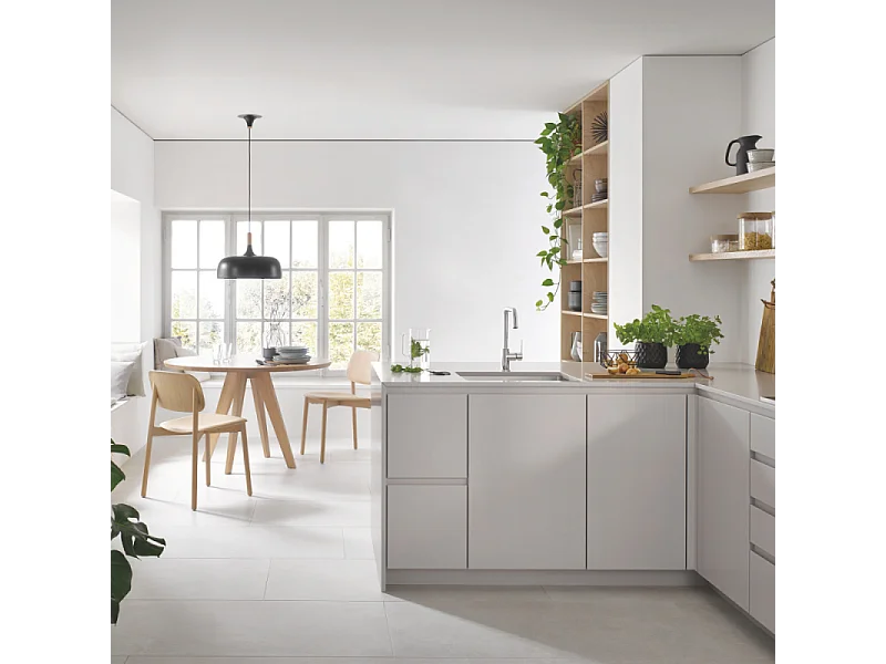 Eengreeps keukenkraan GROHE Start 2021 met hoge uitloop chroom