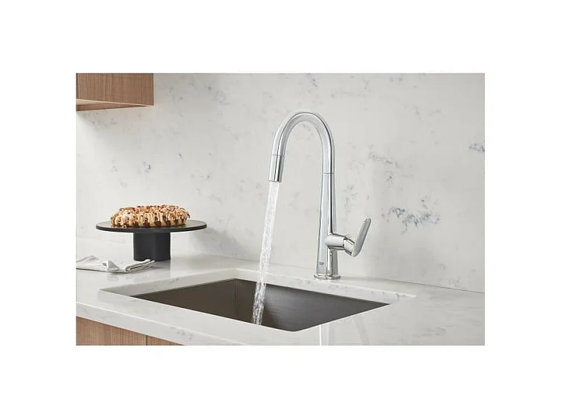 Küchenarmatur GROHE Veletto Quickfix chrom mit herausziehbarer Handbrause