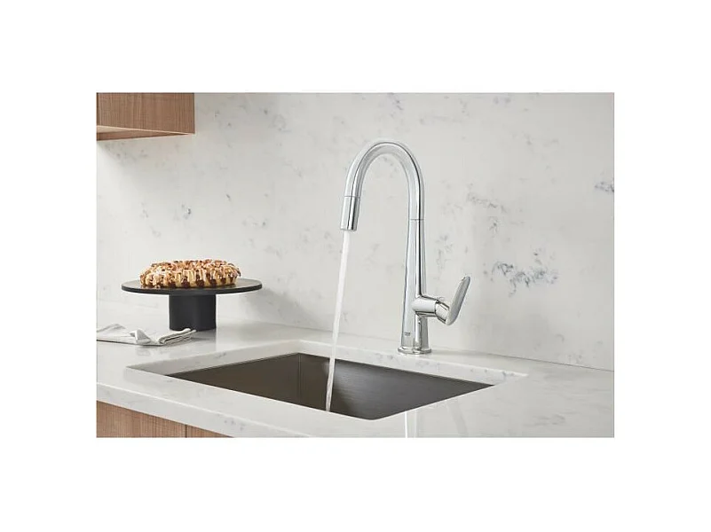 Küchenarmatur GROHE Veletto Quickfix chrom mit herausziehbarer Handbrause