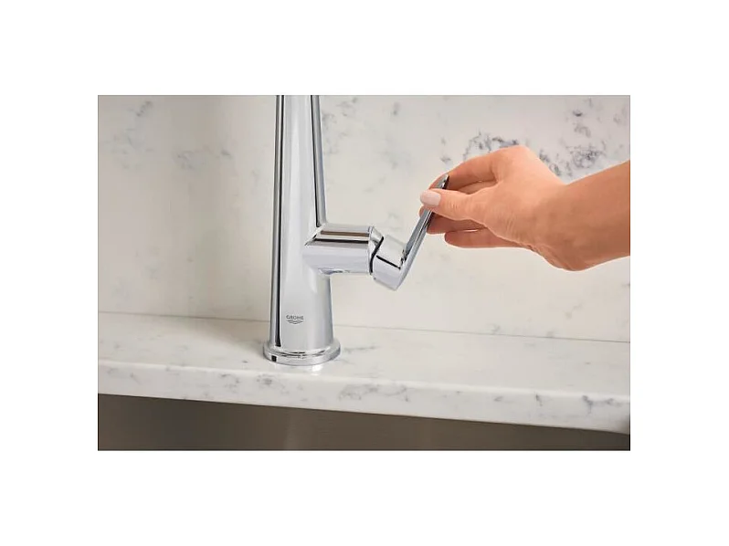 Küchenarmatur GROHE Veletto Quickfix chrom mit herausziehbarer Handbrause