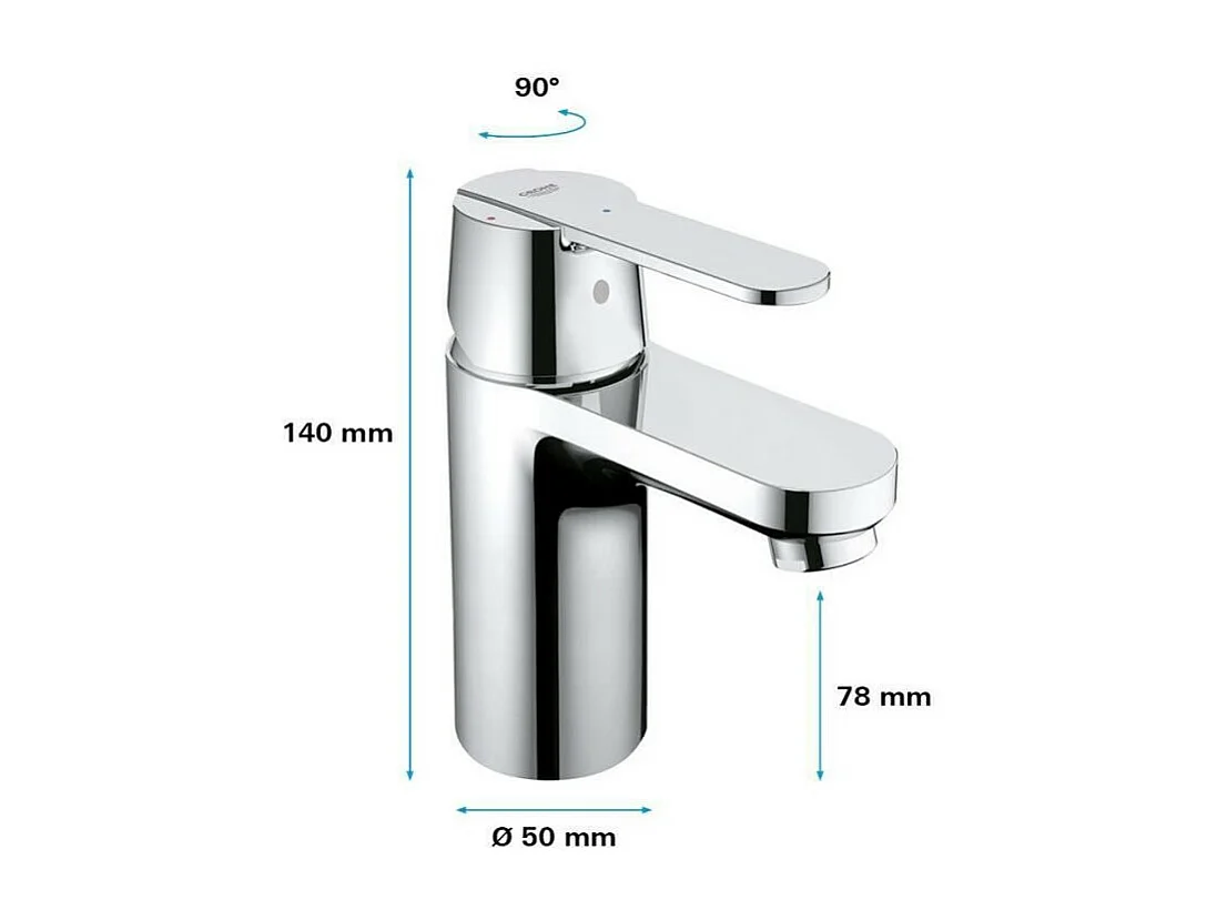 Misturador de Lavatório GROHE Quickfix Get Tamanho S Cromado