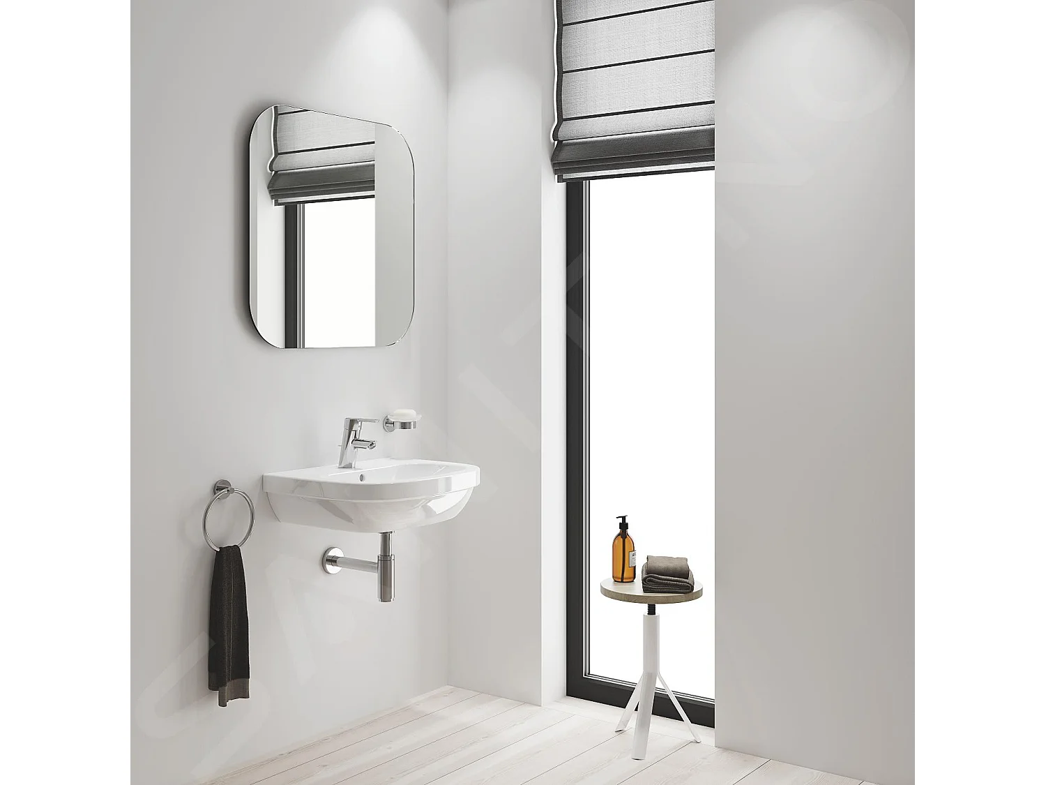 Wastafelmengkraan GROHE Quickfix Feel met trekstang en afvoer maat S