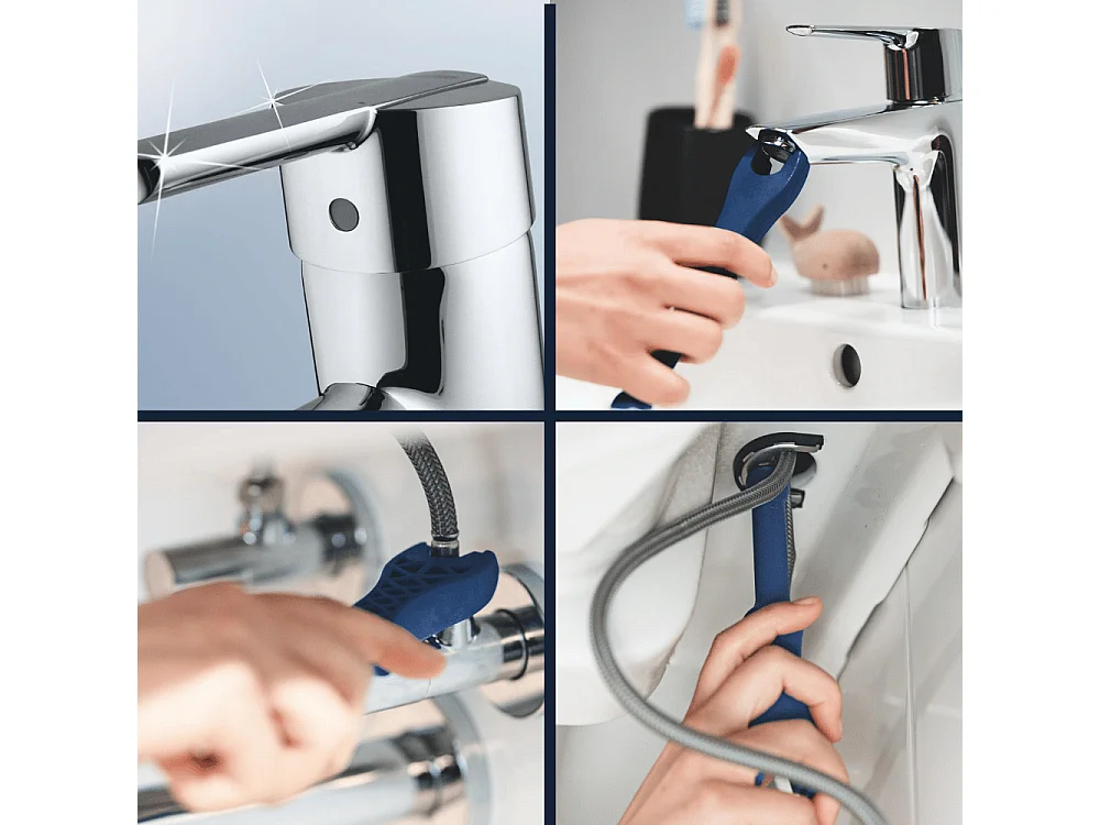 Wastafelmengkraan GROHE Quickfix Feel met trekstang en afvoer maat S