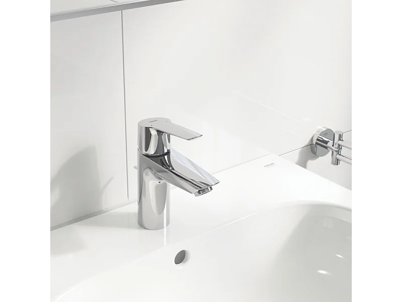 Wastafelmengkraan GROHE Quickfix Start 2021 met trekstang en afvoerplug verchroomd maat S