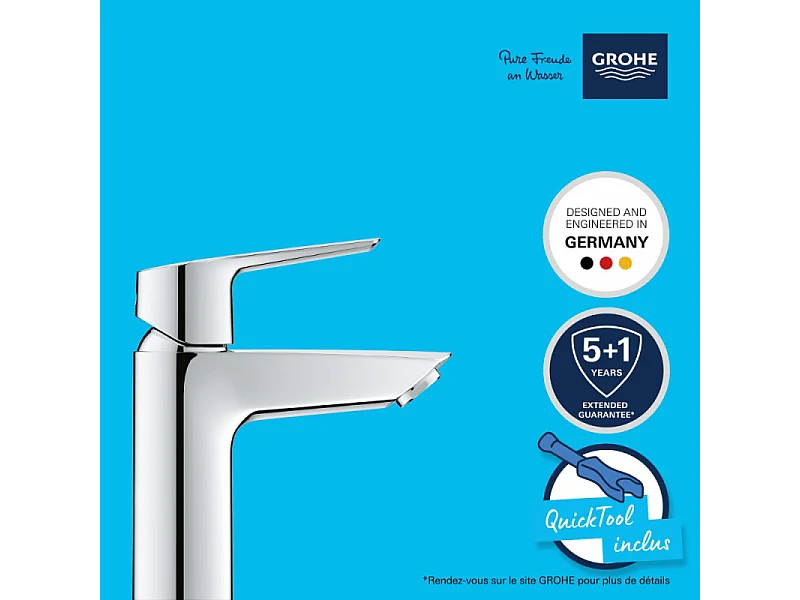 Wastafelkraan GROHE Quickfix Start 2021, maat S, verchroomd