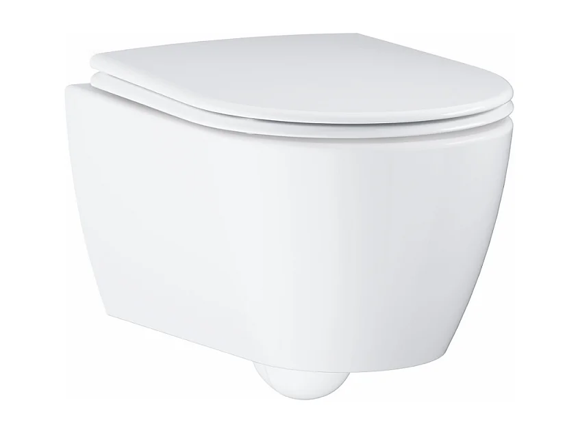 Grohe Pack WC suspendu sans bride Essence + abattant + plaque chromée + bâti Grohe