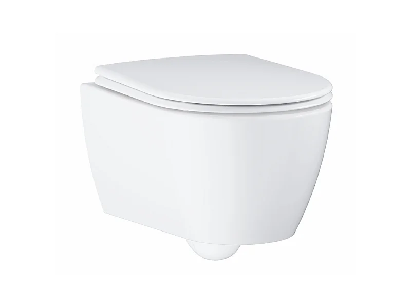 Grohe Pack WC suspendu sans bride Essence + abattant + plaque chromée + bâti Grohe