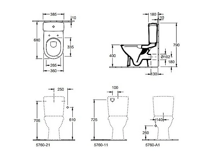 WC à poser sans bride VILLEROY ET BOCH O.novo avec abattant
