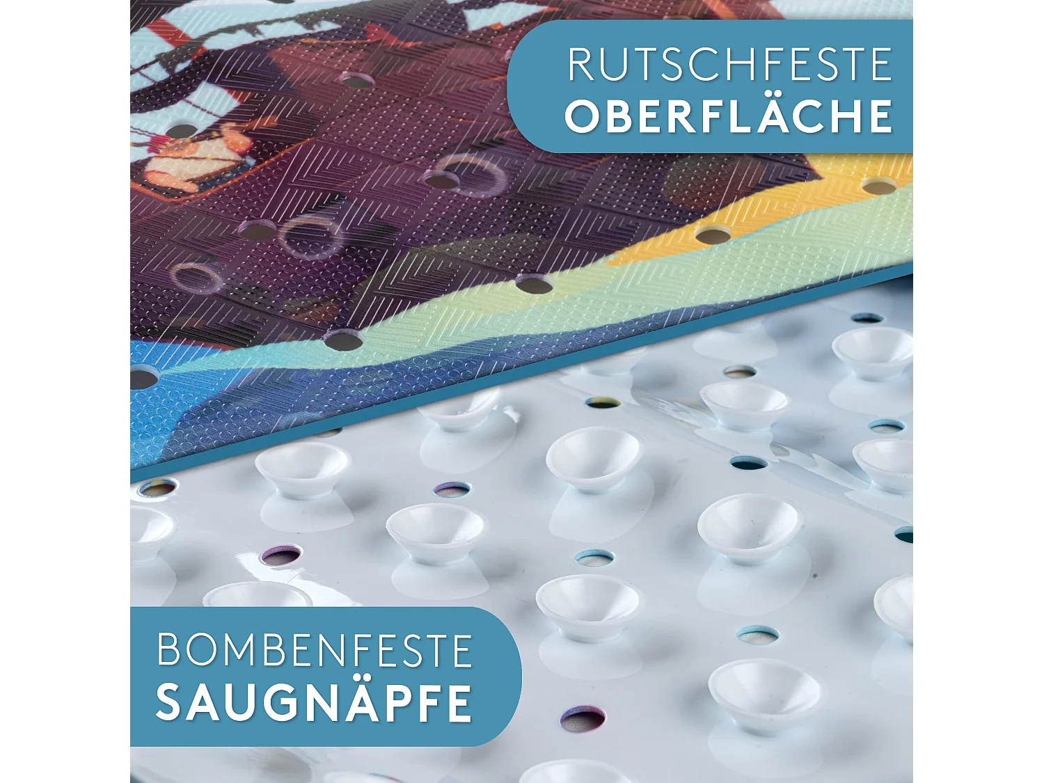 Sternfeld Badewannenmatte rutschfest [100x40 cm] -