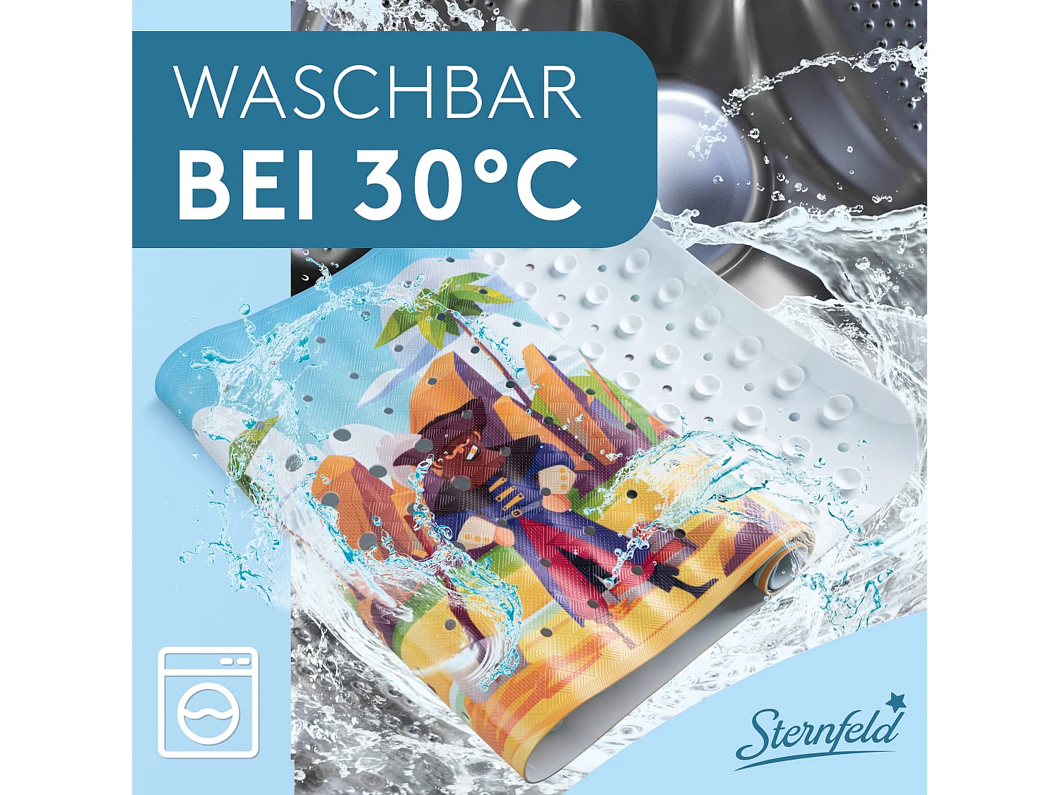 Sternfeld Badewannenmatte rutschfest [100x40 cm] -