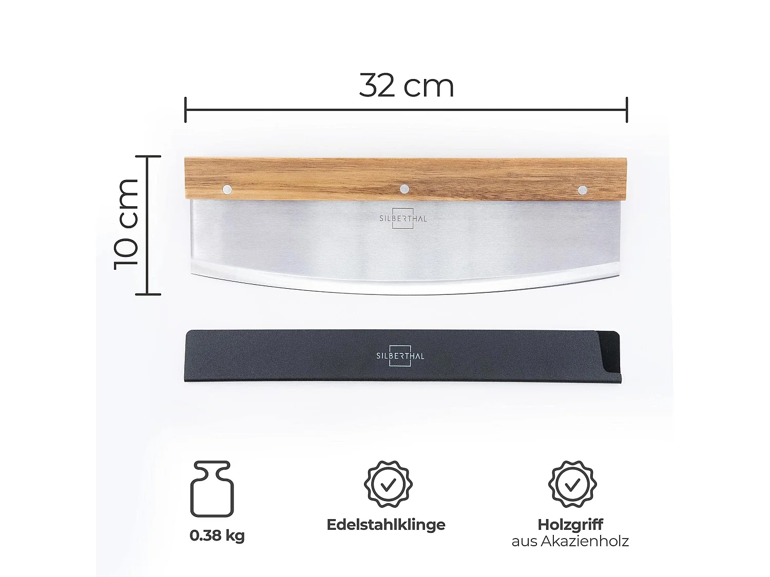 SILBERTHAL Pizzaschneider - 32cm Edelstahl Klinge