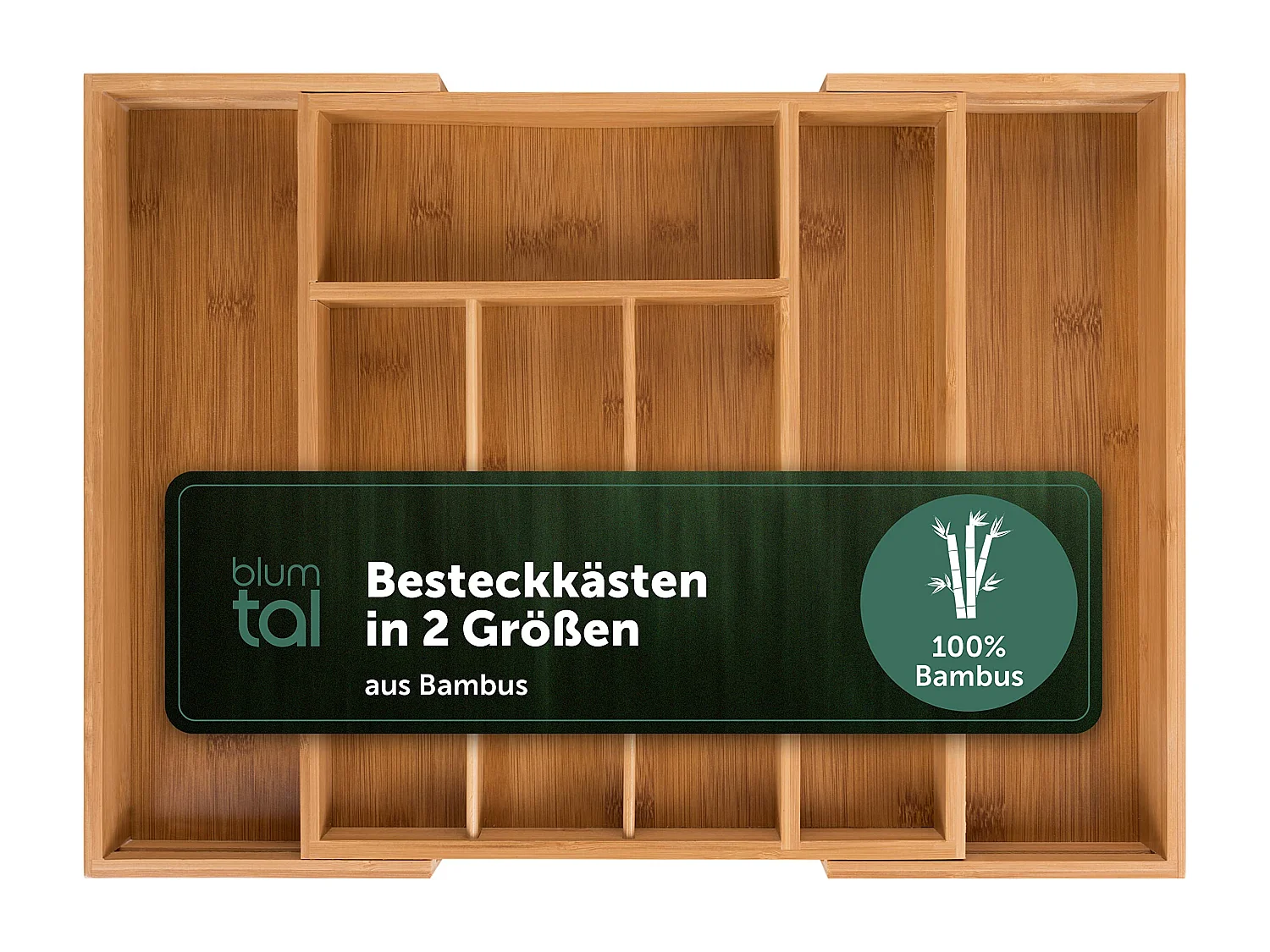 Blumtal Besteckkasten Schublade aus Bambus -
