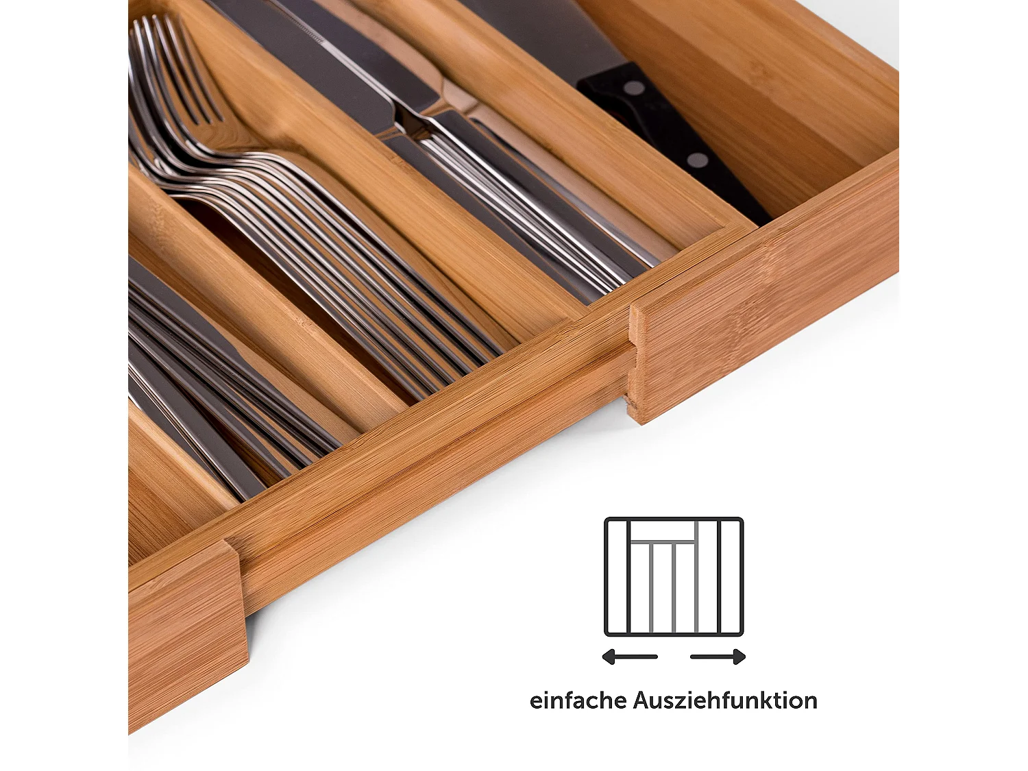 Blumtal Besteckkasten Schublade aus Bambus -