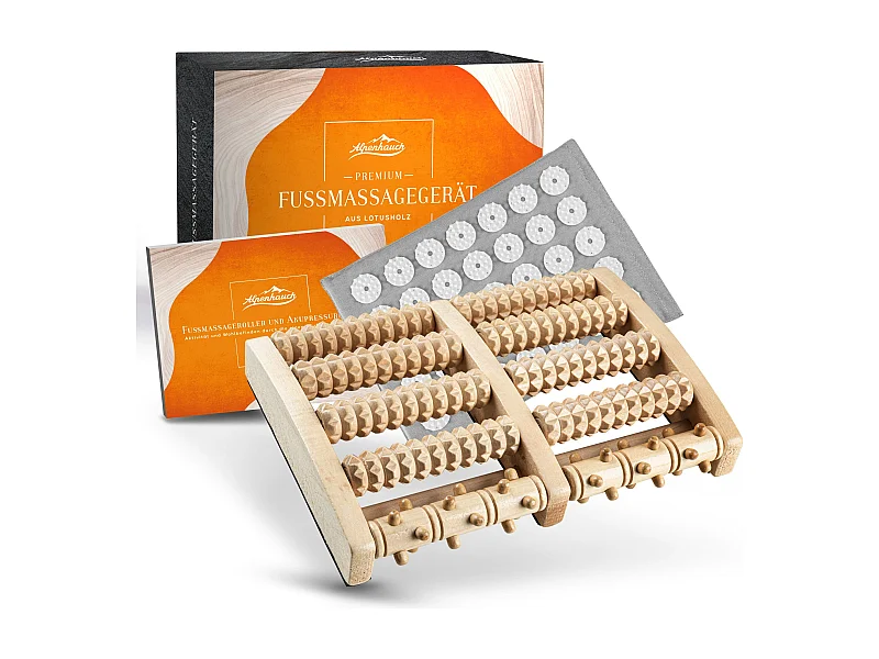 ALPENHAUCH - Fußmassageroller aus Echtholz mit