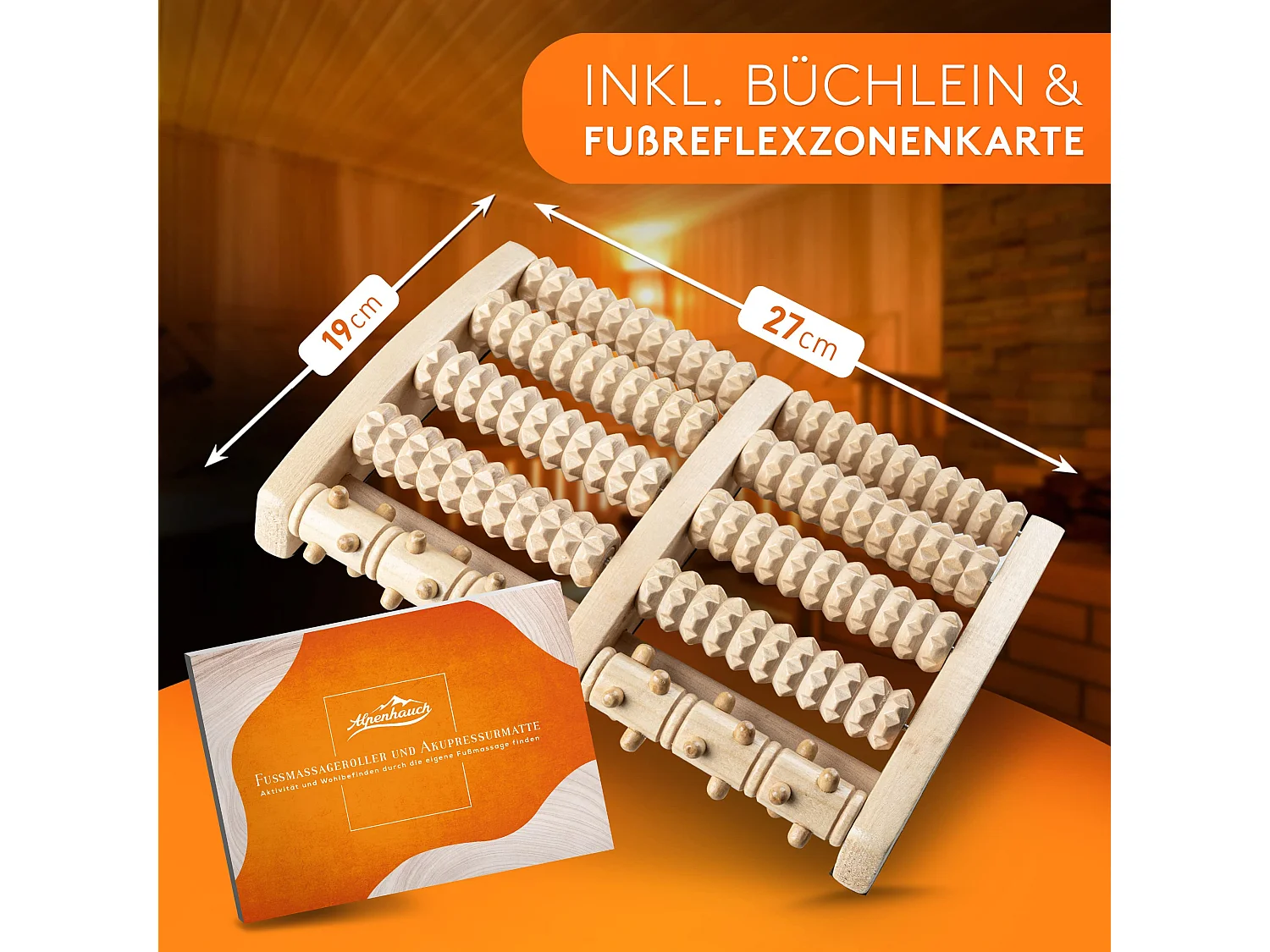 ALPENHAUCH - Fußmassageroller aus Echtholz mit