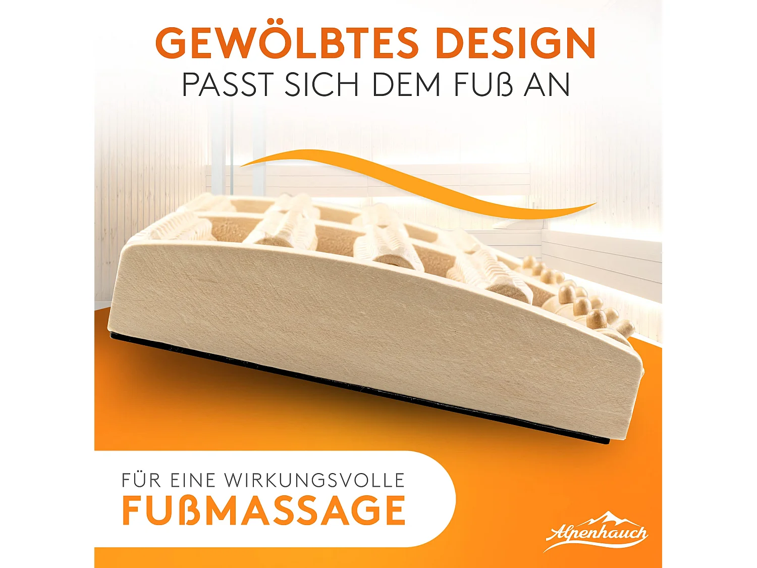 ALPENHAUCH - Fußmassageroller aus Echtholz mit