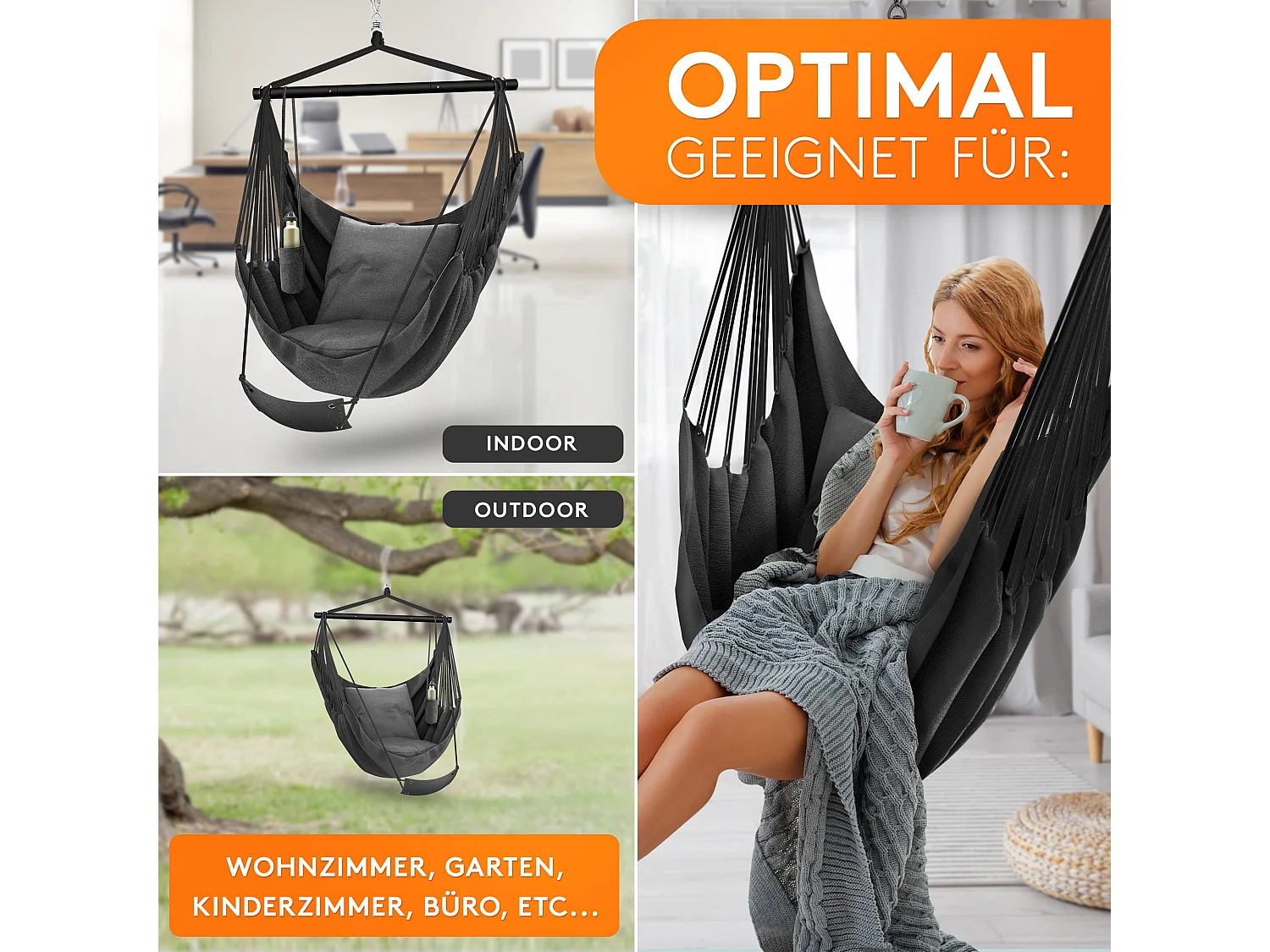 FALKENWERK - Hängesessel mit Fußstütze - Ultra