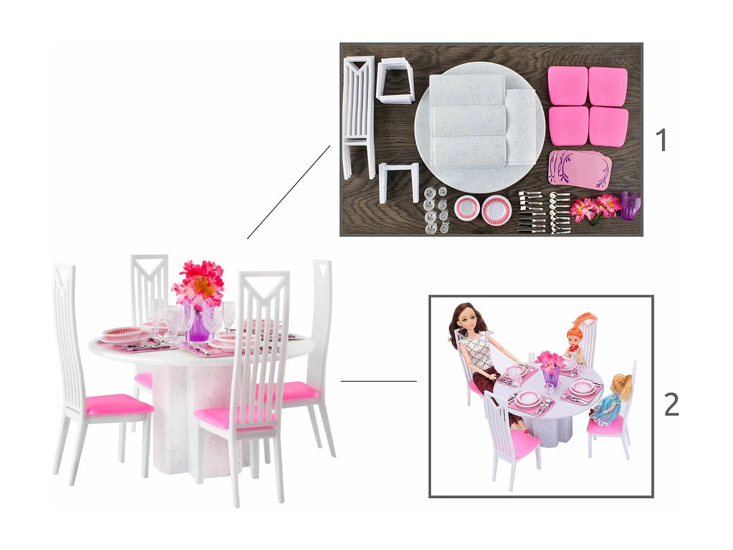 ISO TRADE Puppenhaus Möbel Möbelset Esszimmer