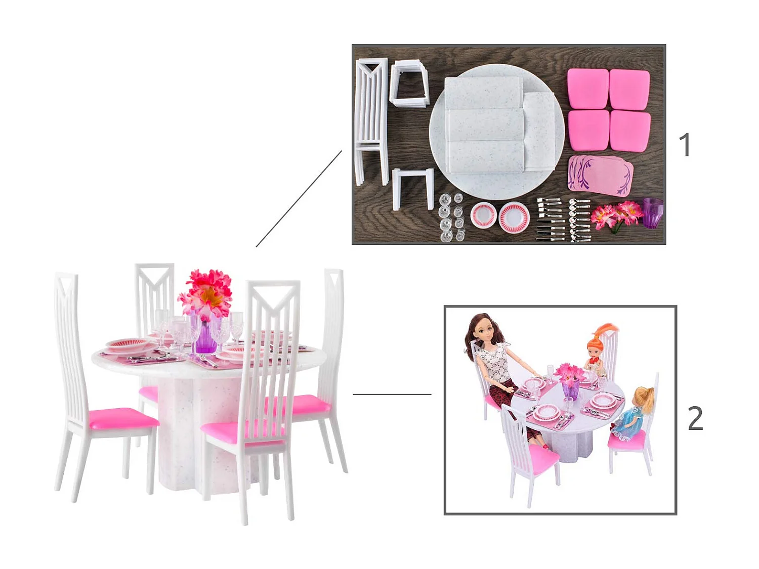 ISO TRADE Puppenhaus Möbel Möbelset Esszimmer