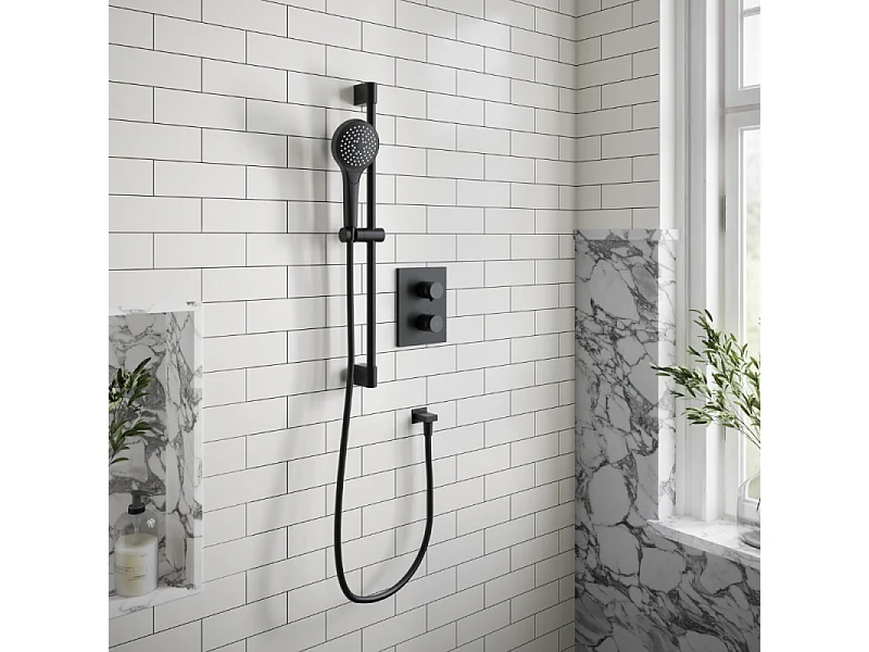 Mitigeur thermostatique encastré 2 voies VILLEROY ET BOCH Universal rectangle Noir mat