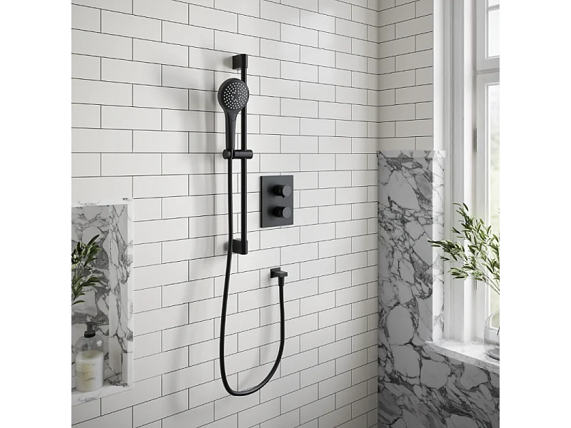 Mitigeur thermostatique encastré 2 voies VILLEROY ET BOCH Universal rectangle Noir mat