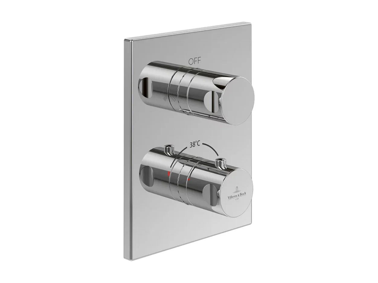 Mitigeur thermostatique encastré 2 voies VILLEROY ET BOCH Universal rectangle Chrome