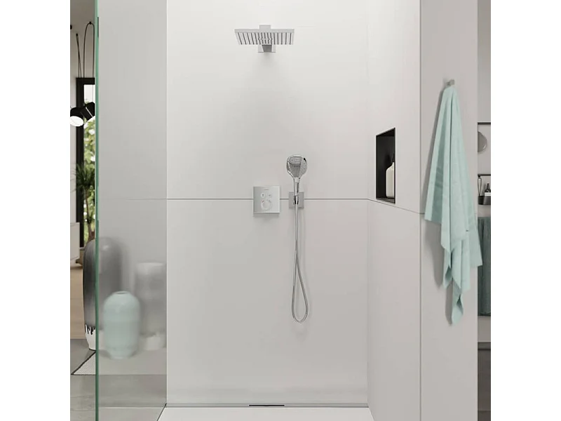 Façade pour mitigeur thermostatique encastré HANSGROHE ShowerSelect avec 2 fonctions chromé et corps encastré iBox