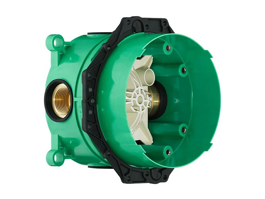 Façade pour mitigeur thermostatique encastré HANSGROHE ShowerSelect avec 2 fonctions chromé et corps encastré iBox