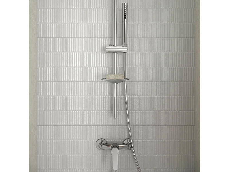 JACOB DELAFON Mitigeur de douche Aimé chrome + Douchette 2 jets chromé + Flexible lisse Chrome