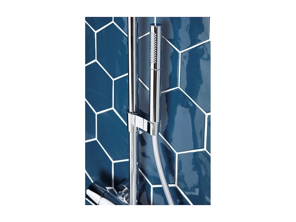 JACOB DELAFON Mitigeur de douche Aimé chrome + Douchette 2 jets chromé + Flexible lisse Chrome