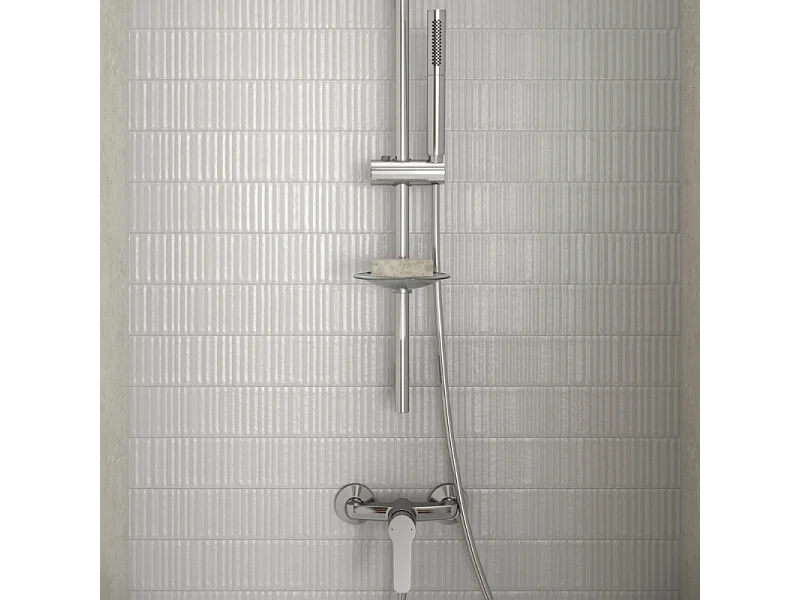 JACOB DELAFON Mitigeur de douche Aimé chrome + Douchette 2 jets chromé + Flexible lisse Chrome