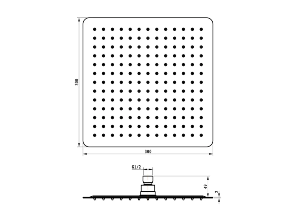 Douche de tête 300 VILLEROY ET BOCH Universal rectangle Chrome