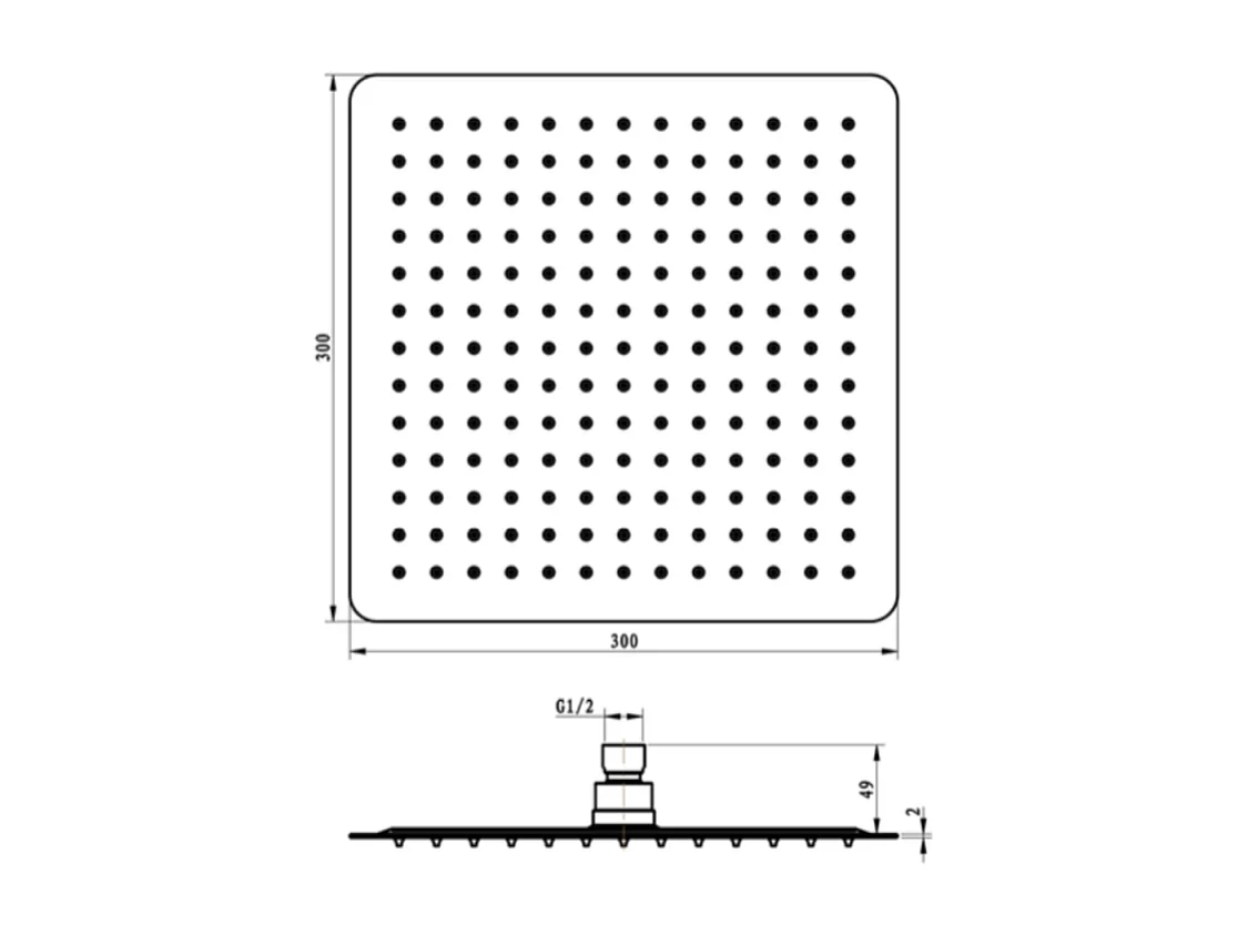Douche de tête 300 VILLEROY ET BOCH Universal rectangle Chrome