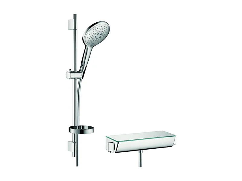 HANSGROHE Conjunto de ducha Raindance Select S 150 3 chorros + Mezclador termostático Ecostat Select + Barra 65 cm