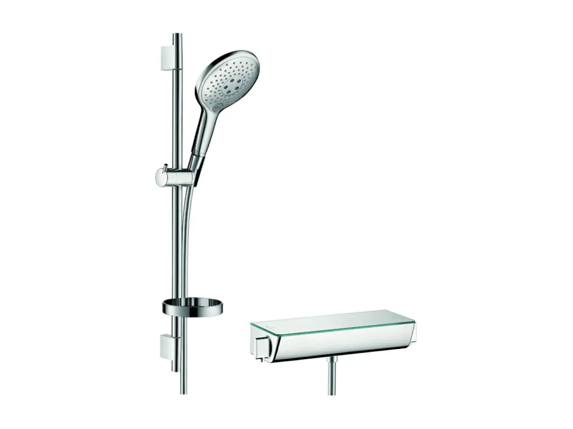 Ensemble douche HANSGROHE Raindance Select S 150 3 jets + mitigeur thermostatique  Ecostat Select + Barre 65 cm