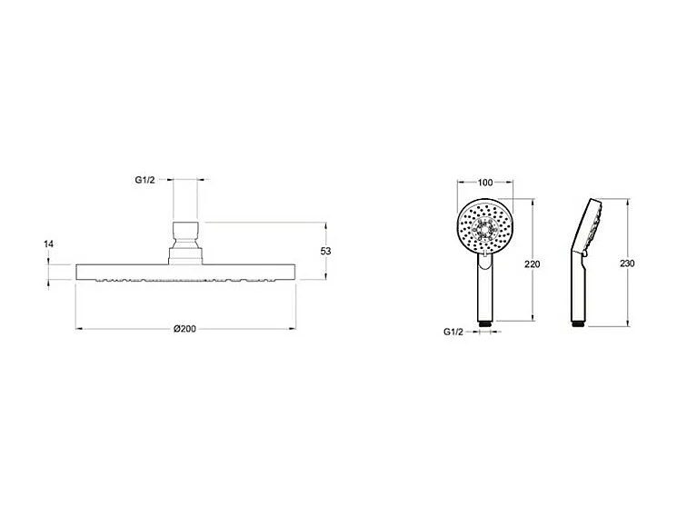 Jacob Delafon Robinet de douche avec mitigeur encastrable mécanique Modulo rond