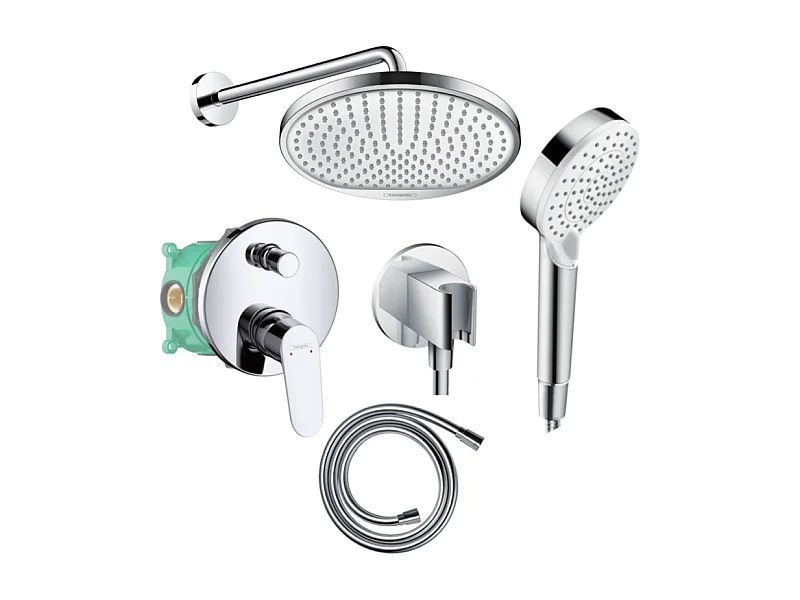 Colonne de douche encastrée HANSGROHE Crometta S avec mitigeur mécanique Logis chromé