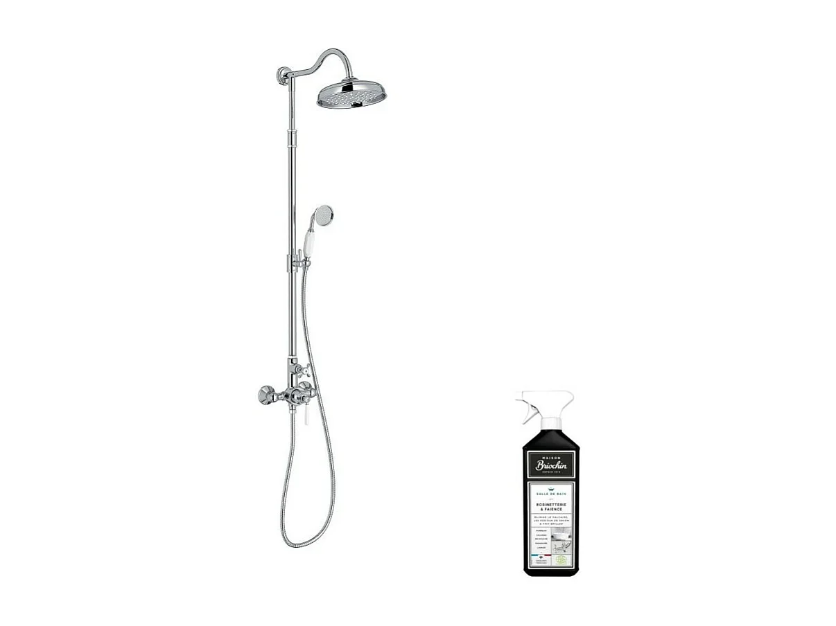 Colonne de douche JACOB DELAFON Cléo 1889 Chrome + nettoyant Briochin
