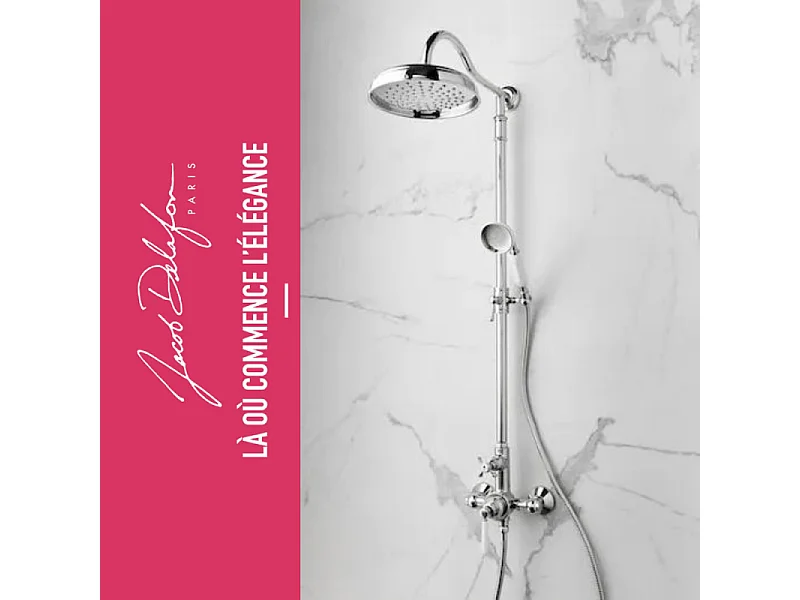 Colonne de douche JACOB DELAFON Cléo 1889 Chrome + nettoyant Briochin